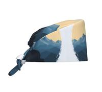 WZYWHJ Cleaning Working Cap Conquer The Mountain Prints - Chef Hat for Women & Men, Adjustable, Breathable Black