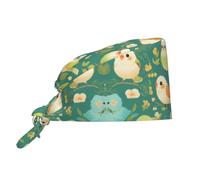 WZYWHJ Cleaning Working Cap Cute Little Bird Prints - Chef Hat for Women & Men, Adjustable, Breathable Black