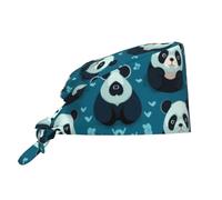 WZYWHJ Cleaning Working Cap Cute Little Panda Printed - Chef Hat for Women & Men, Adjustable, Breathable Black