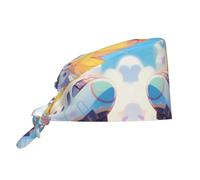 WZYWHJ Cleaning Working Cap Duckling on a Plane Printing - Chef Hat for Women & Men, Adjustable, Breathable Black
