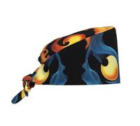 WZYWHJ Cleaning Working Cap Fire and Water Symbol Picture - Chef Hat for Women & Men, Adjustable, Breathable Black
