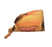 WZYWHJ Cleaning Working Cap Giraffe Mum and Baby Prints - Chef Hat for Women & Men, Adjustable, Breathable Black