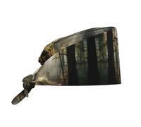 WZYWHJ Cleaning Working Cap Light in The Forest Printing - Chef Hat for Women & Men, Adjustable, Breathable Black