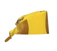 WZYWHJ Cleaning Working Cap Little Monkey on a Big Banana Printing - Chef Hat for Women & Men, Adjustable, Breathable Black
