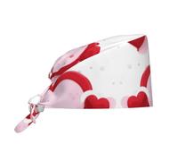 WZYWHJ Cleaning Working Cap Little Red Heart Prints - Chef Hat for Women & Men, Adjustable, Breathable Black