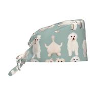 WZYWHJ Cleaning Working Cap Little White Dogs Pattern Prints - Chef Hat for Women & Men, Adjustable, Breathable