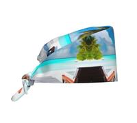 WZYWHJ Cleaning Working Cap Maldives Holidays Prints - Chef Hat for Women & Men, Adjustable, Breathable Black