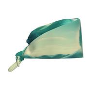 WZYWHJ Cleaning Working Cap Ocean Green Wave Surf Prints - Chef Hat for Women & Men, Adjustable, Breathable