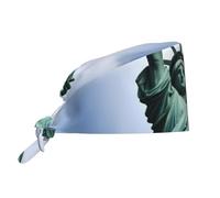 WZYWHJ Cleaning Working Cap Statue of Liberty in NYC Prints - Chef Hat for Women & Men, Adjustable, Breathable Black