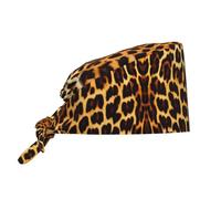 WZYWHJ Cleaning Working Cap Stripes on Leopards Prints - Chef Hat for Women & Men, Adjustable, Breathable Black