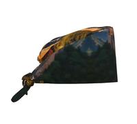 WZYWHJ Cleaning Working Cap The Great Wall of China Printed - Chef Hat for Women & Men, Adjustable, Breathable Black