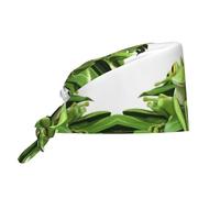 WZYWHJ Cleaning Working Cap Three Little Frogs Printing - Chef Hat for Women & Men, Adjustable, Breathable Black
