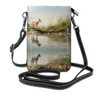 WZYWHJ Clear River Printed Leather Crossbody Flap Phone Bag - Versatile Gift for Women Walking, Camping, Shopping, and Travel