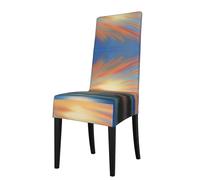 WZYWHJ Coastal Evening Breeze Pattern Detachable Chair Cover Quick Installation and Easy Maintenance Suitable for Square Chair Backs