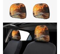 WZYWHJ Coconut Trees by The Lake Prints Car Pillowcase 2 Pieces, seat Cover Accessories, Protective Cover Universal