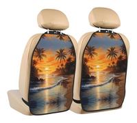 WZYWHJ Coconut Trees by The Lake Prints Car seat Anti Kick Storage pad 2 Pieces, Multi-Functional Storage Bag seat Protector After Installation