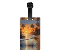 WZYWHJ Coconut Trees by The Lake Prints Luggage Bag Tags, Men's and Women's Travel Privacy Protection Labels
