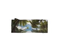 WZYWHJ Coconut trees by the sea Pattern baby bow headbands and elastic soft hair accessories for newborns and girls