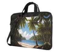 WZYWHJ Coconut trees by the sea Pattern Ultra-thin portable single-shoulder laptop bag 13 inch computer accessories soft shockproof for laptops