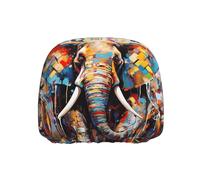 WZYWHJ Color Graffiti Elephant Picture Seat Head Pillowcase Car Truck General Motors Parts Protective Cover one Pack