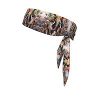 WZYWHJ Color graffiti elephant Printing Headbands,Sports Head Tie,Headband for Men and Women,Hair Band for Running Workout Football