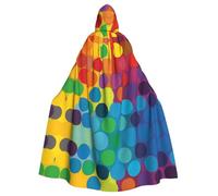 WZYWHJ Colored dots Prints aldult Cosplay Poncho Hooded Cloak for men and women Halloween Party