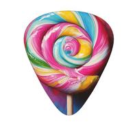 Wzywhj Colorful Background Lollipop Printing Guitar Plectrum Easy Grip Uke Picks Holdingï¼Œ Ukulele, Acoustic And Electric Guitarï¼Œ12 Piece