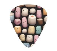 Wzywhj Colorful Cotton Candy Pattern Guitar Pick Easy Grip Uke Picks For Your Bass, Ukulele, Acoustic And Electric Guitar，12 Piece