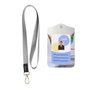 WZYWHJ Colorful Crane Origami Prints Work Badge Protective Sheath, Leather Identification Card Cover with Detachable Hanging Rope Set