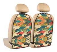 WZYWHJ Colorful Crocodile Skin Printed Car seat Anti Kick Storage pad 2 Pieces, Multi-Functional Storage Bag seat Protector After Installation