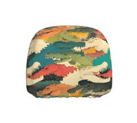 WZYWHJ Colorful Crocodile Skin Printed Seat Head Pillowcase Car Truck General Motors Parts Protective Cover one Pack