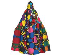 WZYWHJ Colorful dots Pattern aldult Cosplay Poncho Hooded Cloak for men and women Halloween Party