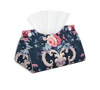 WZYWHJ Colorful Flower Patterns Picture Decorative storage box with rectangular leather tissue bag and bracket base