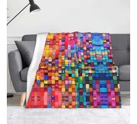 WZYWHJ Colorful Grid Printing Blankets Throws - Lightweight Warm Comfortable Soft Durable Home Practical Rest Outdoor