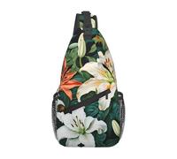 WZYWHJ Colorful Lilies Printed Men's Casual Crossbody Chest Bag with High Storage Capacity and Adjustable Shoulder Strap