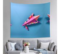 WZYWHJ Colorful paper airplanes Printing Indoor Decor Tapestry 60x51 in : Soft, Quality and lightweight Suitable for wall hanging tapestries
