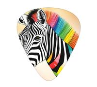 Wzywhj Colorful Rainbow Zebra Pattern Guitar Pick Easy Grip Uke Picks For Your Bass, Ukulele, Acoustic And Electric Guitar,12 Piece