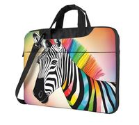 WZYWHJ Colorful Rainbow Zebra Pattern Ultra-thin portable single-shoulder laptop bag 14 inch computer accessories soft shockproof for laptops