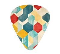 Wzywhj Colorful Retro Checkered Pattern Guitar Pick Easy Grip Uke Picks For Your Bass, Ukulele, Acoustic And Electric Guitar，12 Piece