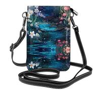 WZYWHJ Colorful Rivers Picture Leather Crossbody Flap Phone Bag - Versatile Gift for Women Walking, Camping, Shopping, and Travel