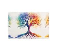WZYWHJ Colorful Tree of Life Pattern Placemats for Dining Table Set of 6 Table mat 12x18 in for Party Kitchen Dining Decoration Washable Easy to Clean
