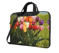 WZYWHJ Colorful tulips Pattern Ultra-thin portable single-shoulder laptop bag 14 inch computer accessories soft shockproof for laptops