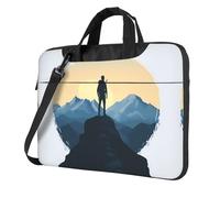 WZYWHJ Conquer the mountain Prints Laptop Bag - with Soft Interior, Multiple Pockets - Ideal for Men, Travel and Business, Black, 13 inch