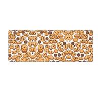 WZYWHJ Cookies Food Chocolate Chip Biscuits Picture Extra large rubber keyboard pad, thickened anti slip Office desk cushion