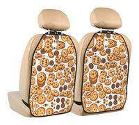 WZYWHJ Cookies Food Chocolate Chip Biscuits Printed Car seat Anti Kick Storage pad 2 Pieces, Multi-Functional Storage Bag seat Protector After Installation