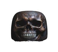 WZYWHJ Copper-Colored Skull Picture Seat Head Pillowcase Car Truck General Motors Parts Protective Cover one Pack