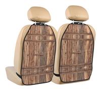 WZYWHJ Country barn Wood Door Printed Car seat Anti Kick Storage pad 2 Pieces, Multi-Functional Storage Bag seat Protector After Installation