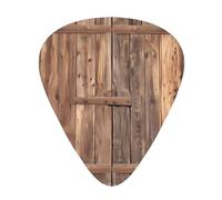 Wzywhj Country Barn Wood Door Printed Guitar Picks 12 Piece, Easy Grip Uke Picks Hold In One'S Hands, Ukulele, Acoustic Or Electric Electric Guitar
