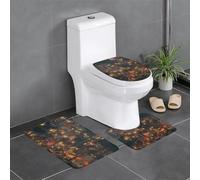 WZYWHJ Cozy Little Village Printing Bathroom mat Sets of 3 Bathroom Floor Mats,Non-Slip, Durable,Does Easy to Clean Suitable for Bathroom and Toilet