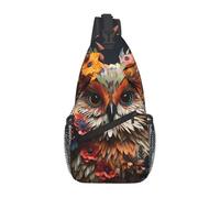 WZYWHJ Creative animal modeling Printed Men's Casual Crossbody Chest Bag with High Storage Capacity and Adjustable Shoulder Strap
